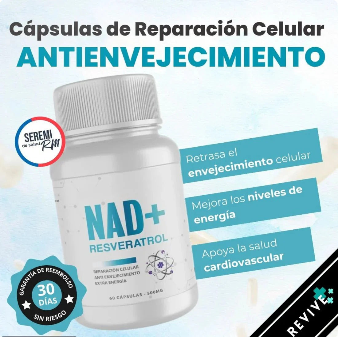 NAD+RESVERATROL 60 CAPSULAS
