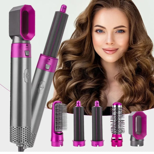 EasyGlam™ Cepillo Alisador Secador 5 En 1 Eléctrico